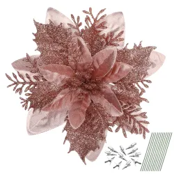 Glitzerrosen - Christbaumschmuck - 12 Stück
