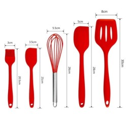Silicone kitchen utensils - non-stick - 10 piecesCutlery