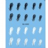 Black / white feathers - nail stickers - nail art - 20 piecesNail stickers