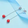 Lange Weihnachtsohrringe - mit Kristallen - Schneemann / Hut / Perle