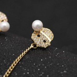 Long Christmas earrings - with crystals - snowman / hat / pearlEarrings