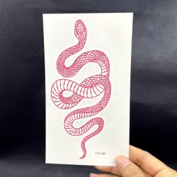 Temporäres Tattoo - Aufkleber - rote Schlange