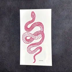 Temporäres Tattoo - Aufkleber - rote Schlange