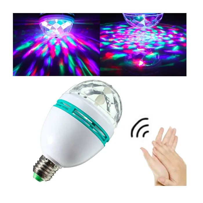 Rotating RGB LED stage light - bulb - sound activated - E27Stage & events lighting