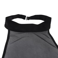 Sexy durchsichtiges Oberteil mit kurzem Neckholder aus Netzstoff