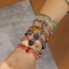Double layer bracelet - natural stone beads / heart - adjustableBracelets