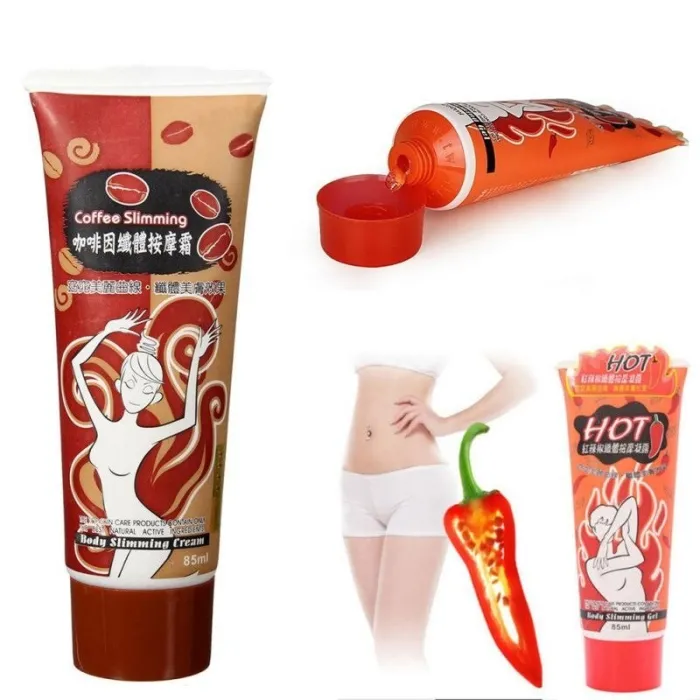 Scharfes Chili / Koffein - Schlankheits- / Anti-Cellulite- / Fettverbrennungsgel - Creme - 85 ml - 2 Stück