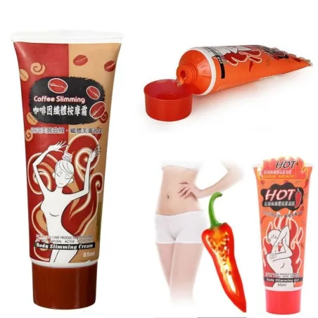 Scharfes Chili / Koffein - Schlankheits- / Anti-Cellulite- / Fettverbrennungsgel - Creme - 85 ml - 2 Stück