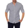 Elegantes Hemd mit langen Ärmeln – mit Reißverschluss/Knöpfen – schmale Passform