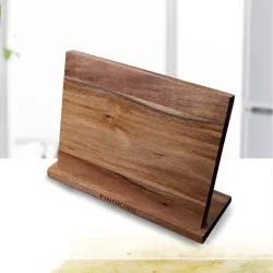 Damastmesserset - scharfe Klinge - Holzgriff - Magnethalter - 6-teilig