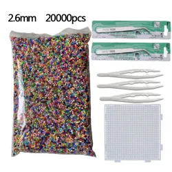 Hama-Perlen – 2,6 mm – Schablone – Pinzette – Set – Lernspielzeug – 20.000 Stück