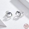 Heart shaped crystal unicorn - silver earringsEarrings