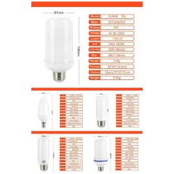 Flammen-Feuer-Effektlicht – LED-Glühbirne