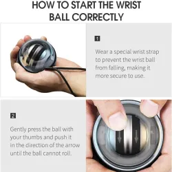 LED-Kreisel-Powerball – Autostart-Bereich – Handgelenk-/Arm-/Hände-/Muskeltrainer