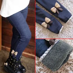 Dicke/warme Leggings – mit Zierschleife