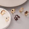 Retro style rings - brown flowers / hearts - 6 piecesRings