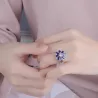 Eleganter Silberring - Kristallblume