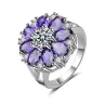 Eleganter Silberring - Kristallblume