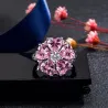 Eleganter Silberring - mit rosa Kristallblume