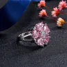 Eleganter Silberring - mit rosa Kristallblume