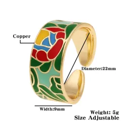 Bunter offener Ring – Blumendesign – Bohemian-Stil