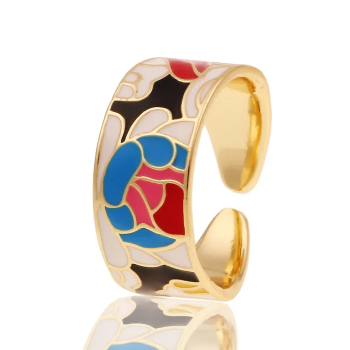 Bunter offener Ring – Blumendesign – Bohemian-Stil