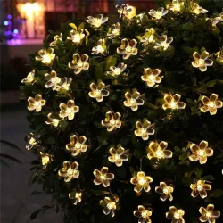 Solarlicht – LED-Lichterkette – Girlande – Weihnachtsdekoration – Blumen