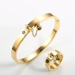 Glücksblumenanhänger - mit Kette - Ring - Edelstahl