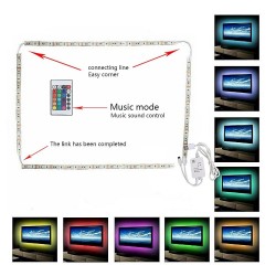 TV-Hintergrundbeleuchtungsstreifen - LED - RGB - USB-Anschluss - mit Fernbedienung