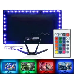 TV-Hintergrundbeleuchtungsstreifen - LED - RGB - USB-Anschluss - mit Fernbedienung