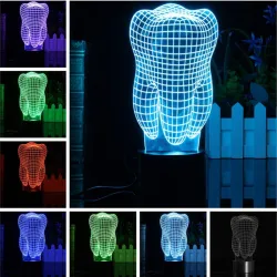 3D-Zahn-RGB-LED-Lampe – USB – Touch-Licht