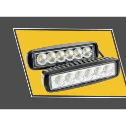 12V – 18W – LED-Arbeitsscheinwerfer für Motorrad – Boot – Auto 4x4 – SUV – ATV – Spot-/Flutlicht – 2 Stück