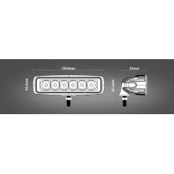 12V – 18W – LED-Arbeitsscheinwerfer für Motorrad – Boot – Auto 4x4 – SUV – ATV – Spot-/Flutlicht – 2 Stück
