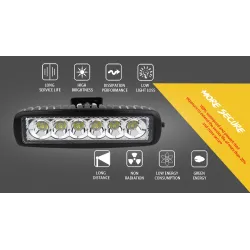 12V – 18W – LED-Arbeitsscheinwerfer für Motorrad – Boot – Auto 4x4 – SUV – ATV – Spot-/Flutlicht – 2 Stück