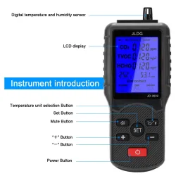 Kohlendioxidtester / CO2-Detektor / Luftqualitätsmonitor - Temperatur- / Feuchtigkeitsmessung - Multifunktionstester