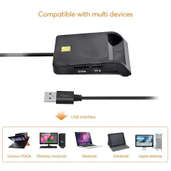 UTHAI – Smartcard-Lesegerät – für Bankkarte/SIM/IC/ID/EMV/SD/TF/MMC/USB – ISO/Windows/Linux/OS