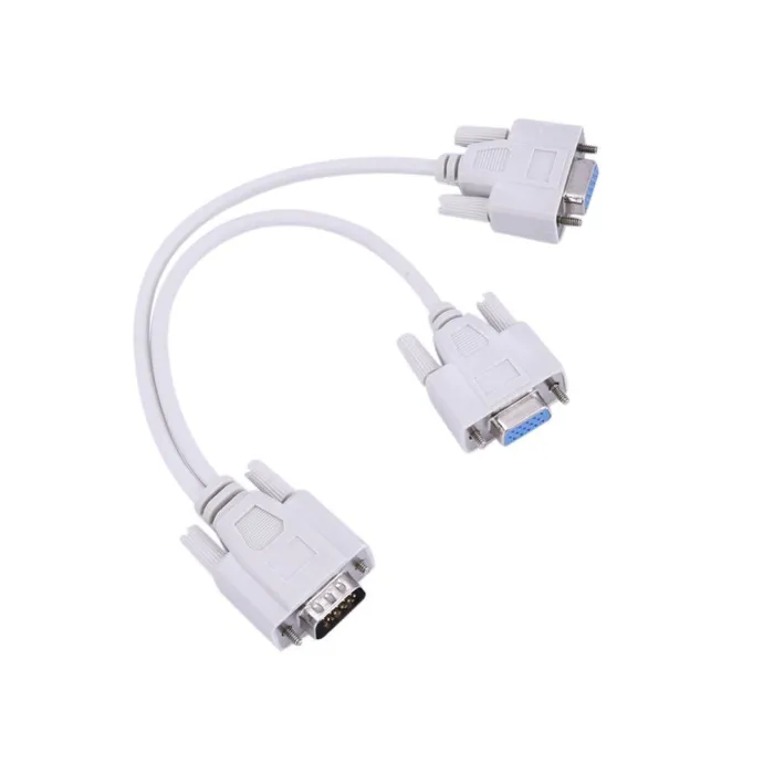VGA SVGA – 1 auf 2 Monitore – Stecker auf 2 Dual-Y-Buchsen – 15-polig – Adapter – Splitterkabel