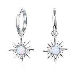 Round earrings with a star / opalEarrings