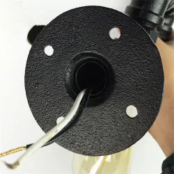 Amerikanische Industrierohr-Wandlampe aus Eisen