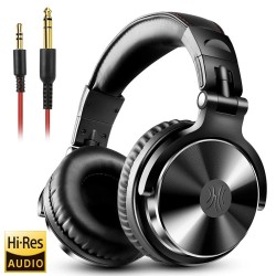 Professional DJ studio headphones - wired stereo headset - with microphoneEar- & Headphones