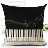 Dekorativer Kissenbezug – Musiknoten-Motiv – Baumwolle – 45 * 45 cm