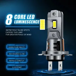 Mini-H7-LED-Scheinwerferlampe 250 W CSP – 320000 lm – Auto-Diodenlampen – H7 Turbo LED – 12 V – 6500 K