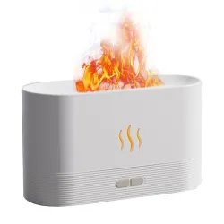 Ultraschall-Luftbefeuchter – Diffusor für ätherische Öle – bunte LED-Flamme