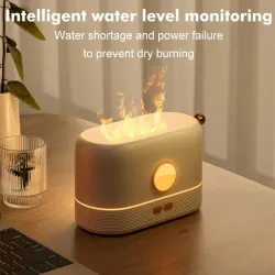 Ultraschall-Luftbefeuchter – Diffusor für ätherische Öle – bunte LED-Flamme