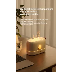 Ultraschall-Luftbefeuchter – Diffusor für ätherische Öle – bunte LED-Flamme