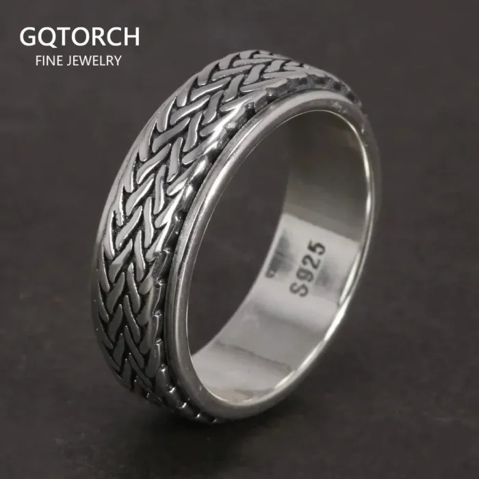 925er Sterlingsilber – drehbarer Ring – Spinner-Design