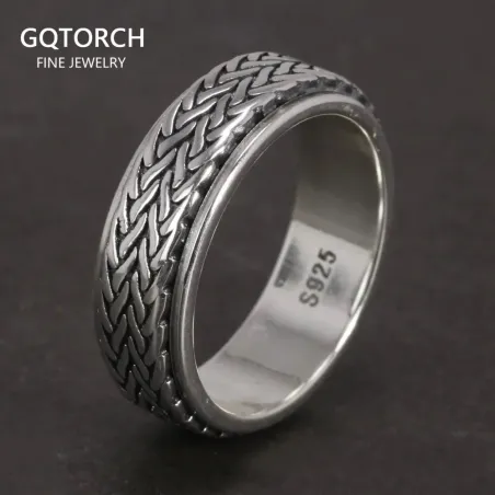 925er Sterlingsilber – drehbarer Ring – Spinner-Design