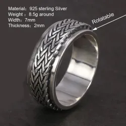925er Sterlingsilber – drehbarer Ring – Spinner-Design