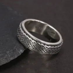 925er Sterlingsilber – drehbarer Ring – Spinner-Design