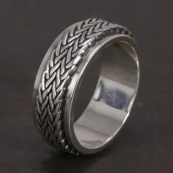 925er Sterlingsilber – drehbarer Ring – Spinner-Design